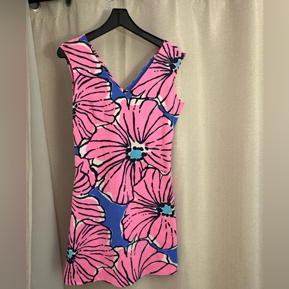 MAHI GOLD Pink and Green Patterned Dress